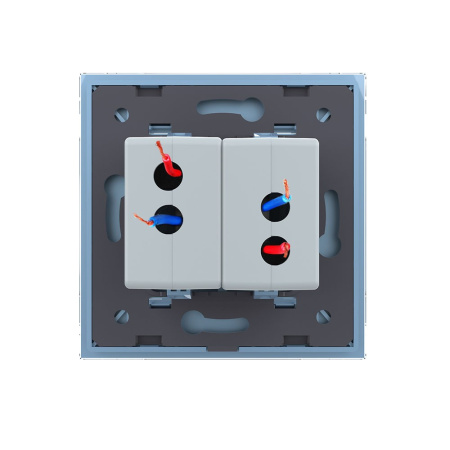 Розетка USB с блоком 5В 2.1А двойная Синяя Livolo