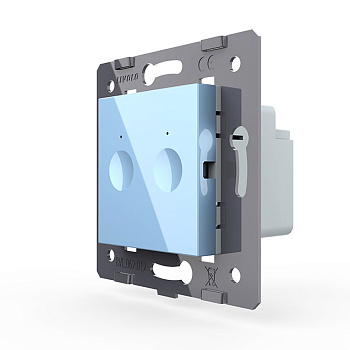 Двухклавишный сенсорный выключатель Module, цвет синий (механизм) Livolo