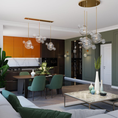 Люстра LED 36W 4000K BUBBLES золотой/прозрачный B ODEON LIGHT