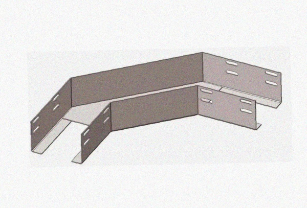 Лоток угловой перфорированный КГ 300х65-135 УТ1,5 поворот на 135, оцинкованный лист S1,0