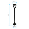 11-187 Св-к садово-парковый, светод-й, столб, «Валенсия 4», 8Вт, 4-х гран., 720Лм, 6500К, черн APEYRON