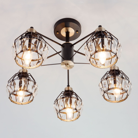 Потолочная люстра в стиле лофт 5*E14 60Вт черный IP20 Lord (70075/5 черный) Eurosvet