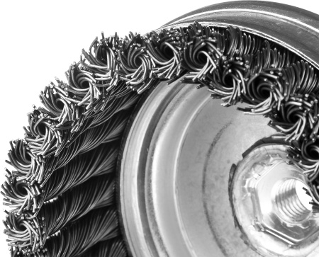 Профессионал. Щетка чашечная усиленная для УШМ, плетеные пучки стальной проволоки 0,8мм, 80ммхМ14 ЗУБР