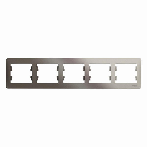 GLOSSA  Рамка горизонтальная 5-м . платина IP20 Schneider Electric