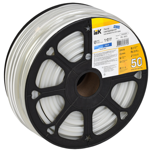 Лента светодиодная "неон" 50м LSR-2835B120-9,6-IP67-220В IEK