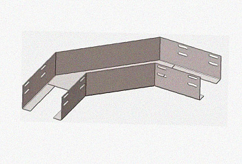 Лоток угловой перфорированный КГ 150х150-90 УТ1,5 поворот на 90, оцинкованный лист S1,0