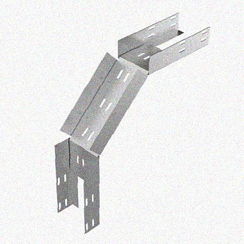Лоток перфорированный КС 75х65-90 УТ1,5 для поворота трассы вниз на 90, оцинкованный лист S1,5