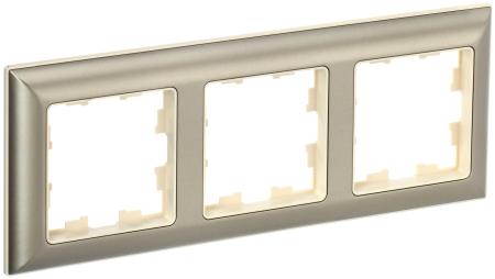 BRITE Рамка 3-мест. РУ-3-Бр беж./шамп. IEK