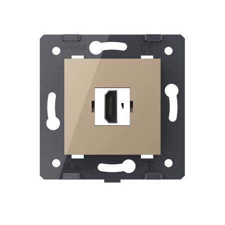 Розетка 1 пост HDMI 2.0, цвет золотой (механизм) Livolo