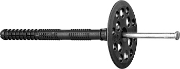 Дюбель для изоляционных материалов полипропиленовый, металлический стержень, 10 x 140 мм, 100 шт, ЗУБР