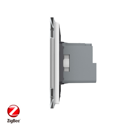 Розетка электрическая ZigBee (Wi-Fi) с заземлением защитными шторками 16A 1 пост Белая Livolo