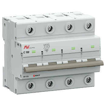 Выключатель автоматический ВА МОД AV-125 4П 100A C 10кА AVERES EKF