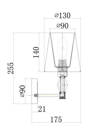 Бра 1*E14 40Вт Хром IP20 Stein MOD038WL-01CH Maytoni
