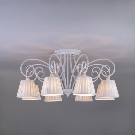 Классическая люстра с абажурами 8*E14 40Вт белый IP20 Severina (303/8 белый) Bogate's