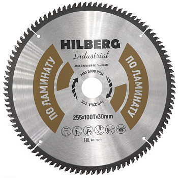 Диск пильный Industrial Ламинат 255*30*100Т HL255 Hilberg