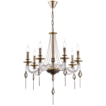 Люстра 7*E14 40Вт Бронза Антик IP20 Charis FR2007PL-07BZ Freya