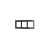 Рамка стеклянная Voltum S70 на 3 поста, (графит, стекло)