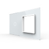 Панель двойная: 1 выключатель + 1 розетка Белая Livolo