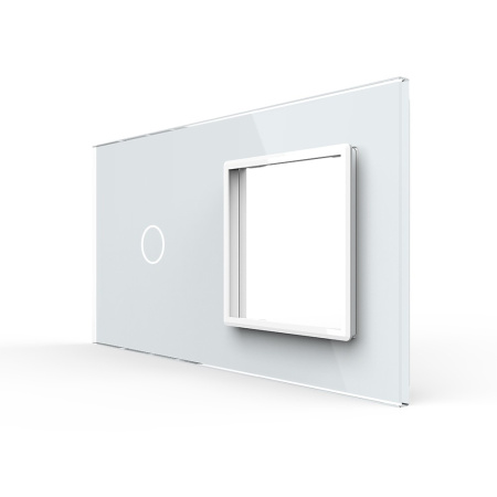 Панель двойная: 1 выключатель + 1 розетка Белая Livolo