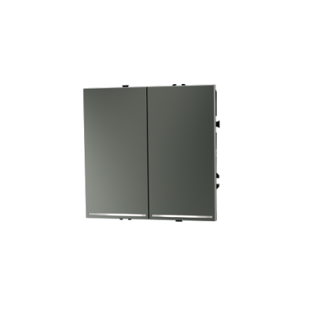 Выключатель встраиваемый Voltum S70 двухклавишный с подсветкой 10А, (титан)