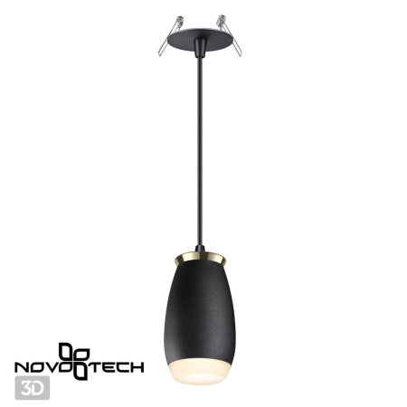 Св-к встр.влагозащ.IP44 GU10 9W 220V GENT черный/золото NOVOTECH