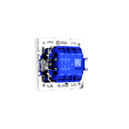 Проходной переключатель встраиваемый Voltum S70 двухклавишный с подсветкой 10А, (белый глянцевый)