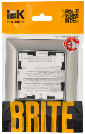 BRITE Рамка 1-мест. РУ-1-Бр хром/никель IEK