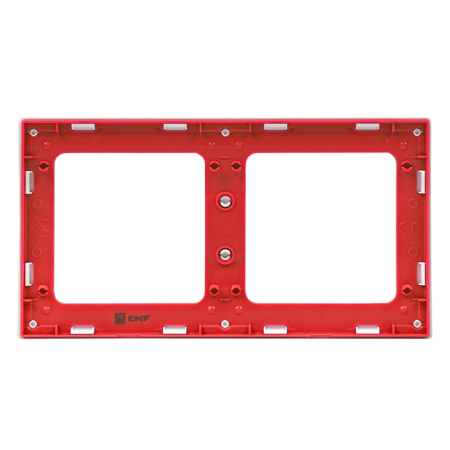 Стокгольм Рамка 2-местная белая с линией цвета красный EKF