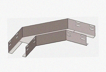 Лоток угловой глухой КГГ 100х80-135 УТ1,5 поворот на 135, оцинкованный лист S1,0