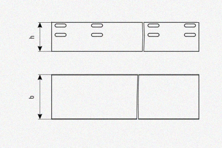 Лоток глухой ЛМГ 400х65х2000 УТ1,5, оцинкованный лист S1,5