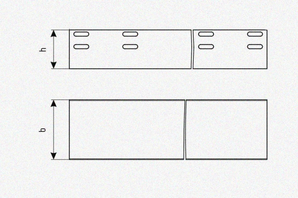 Лоток глухой ЛМГ 400х65х2000 УТ1,5, оцинкованный лист S1,5