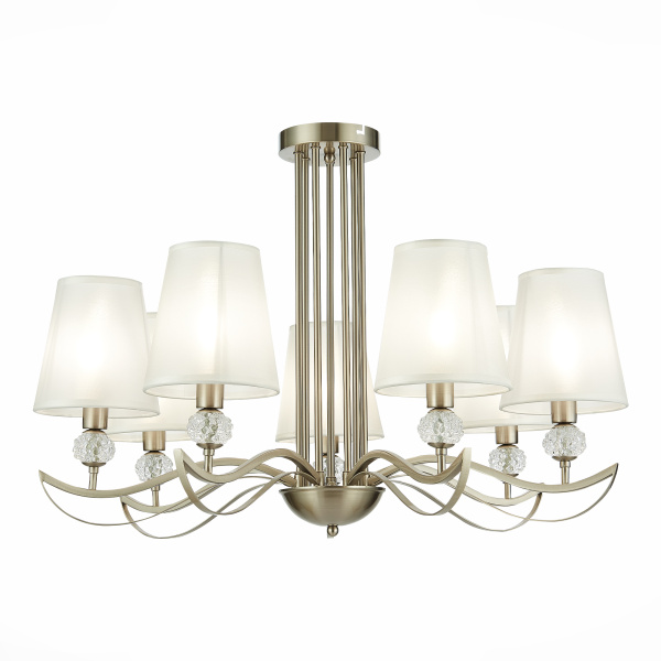 Люстра подвесная Никель, прозрачный/Белый E14 7*40Вт SLE111203-07 EVOLUCE