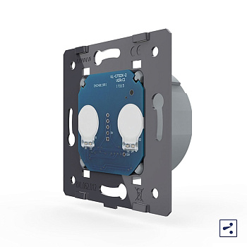 Сенсорный проходной (он же перекрестный) выключатель 2 клавиши (механизм) Livolo