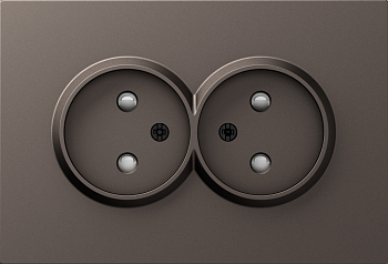 Donel A07 мокко накладка для розетки 2-й без заземления, со шторками 16A 250 В~,серия DB