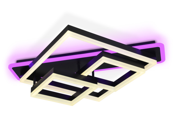 Светильник светодиодный потолочный с пультом FA8533 BK черный 132W 3000K-6400K 630*570*160 (ПДУ РАДИО 2.4G) Ambrella Light