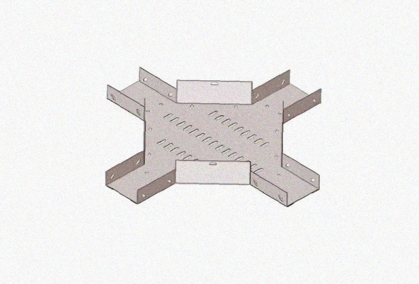 Лоток крестообразный замковый перфорированный КМЗ 100х80 УТ1,5, оцинкованный лист, S1,0