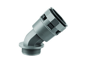 Муфта 45 грд. труба-коробка DN 23 мм, М25х1,5, полиамид, цвет черный DKC