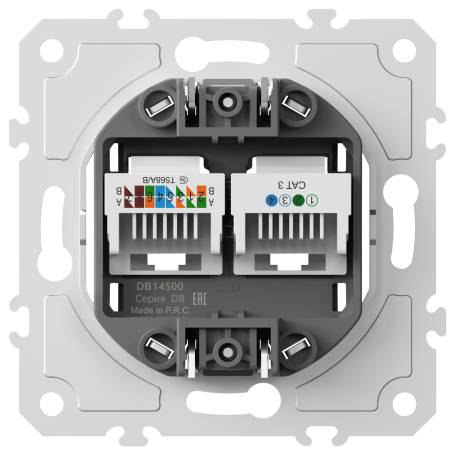 Donel механизм розетки RJ11 + RJ45 (двойная) cat.3/5e/ClassE-4/8, серия DB