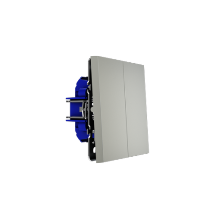 Выключатель встраиваемый Voltum S70 двухклавишный 10А, (сталь)