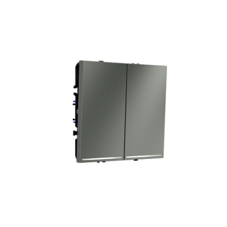 Проходной переключатель встраиваемый Voltum S70 двухклавишный с подсветкой 10А, (титан)