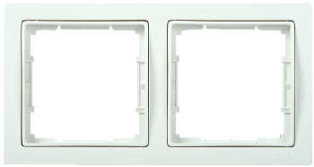 Рамка 2-местная квадратная РУ-2-ББ BOLERO Q1 белый IEK