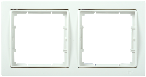 Рамка 2-местная квадратная РУ-2-ББ BOLERO Q1 белый IEK