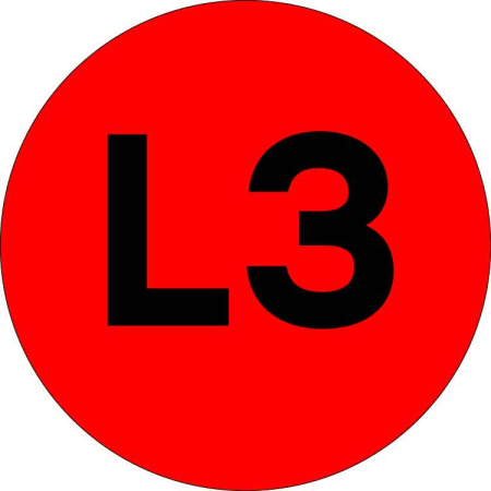 Наклейка "L3" d=20мм PROxima EKF