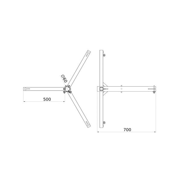 Тренога для молниеприемной мачты 5-7 м DKC