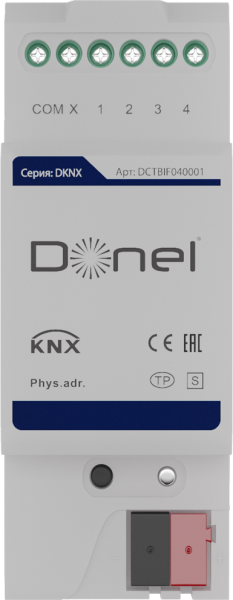 Donel KNX Универсальный интерфейс, 4 канала, монтаж на DIN-рейку Cерия DKNX