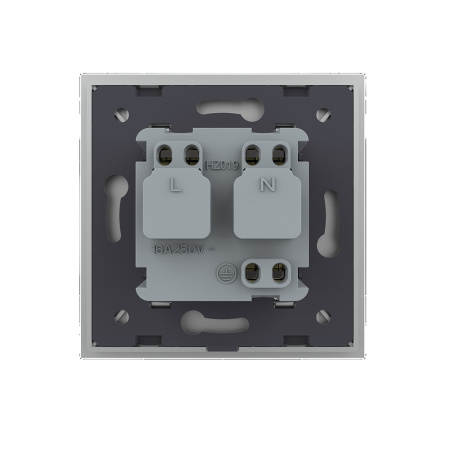 Розетка с крышкой 1 модуль Серая Livolo