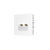 Розетка компьютерная встраиваемая Voltum S70 двойная RJ45+RJ45 КАТ.6, (белый глянцевый)
