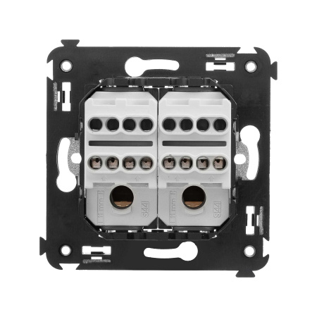 Перекрестный переключатель двухклавишный в стену, "Avanti", "Белое облако" DKC