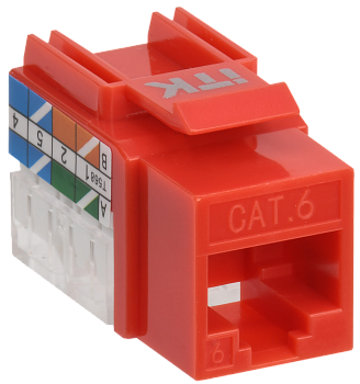 ITK Модуль Keystone Jack кат.6 UTP 110 IDC 90град красный