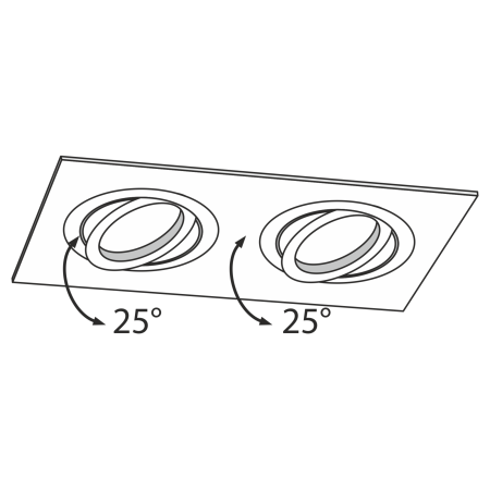 Встраиваемый светильник 2*GU10 50Вт Белый IP20 Atom DL024-2-02W Technical